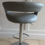 Grey leather stool Image 2
