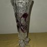 Vintage Hofbauer Red Bird Crystal Vase Image 4