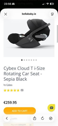 Cybex Cloud T i-Size Plus Infant Car Seat + Base T & Accessories