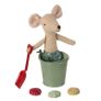 Maileg Mouse Beach Set: Shovel, Bucket and Shells Image 3