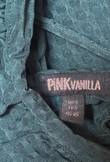Pink Vanilla Bottle Dark Green Textured Waffle Co-ord Set - Size XS/UK 8