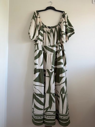 Khaki Print Dress (Brand New Without Tags)