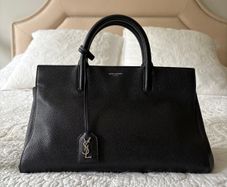 Saint Laurent Cabas Rive Gauche Black Leather Bag