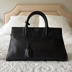 Saint Laurent Cabas Rive Gauche Black Leather Bag