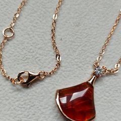Natural Carnelian with silver necklace