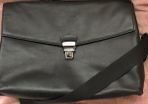 Authentic Hugo Boss leather messenger bag