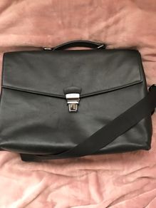Authentic Hugo Boss leather messenger bag