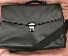 Authentic Hugo Boss leather messenger bag