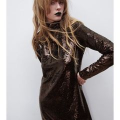 Limited edition sequin brown dress