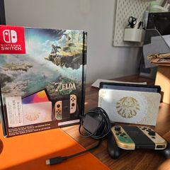 Nintendo Switch OLED Zelda - TOTK Edition - Modded, boxed with 256GB micro SD