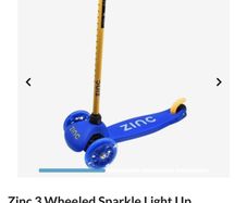Zinc 3 wheeled light up scooter