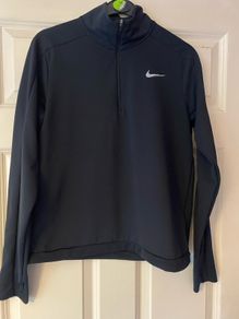 Nike Half Zip Long Sleeve Black Training Top (Size M)