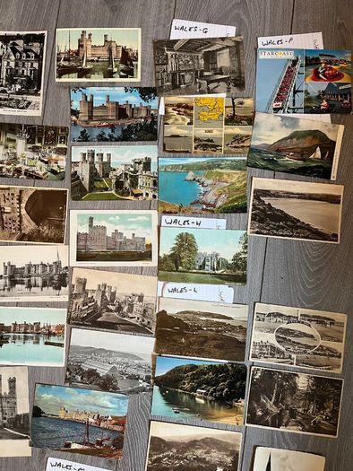 Vintage Postcards of Wales x 77. 2 FOR 1 EURO. 30 QUID THE LOT