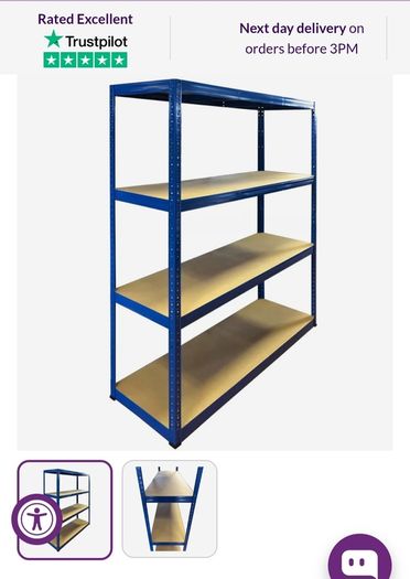 Metal storage shelves