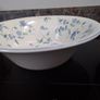 Cream with Blue Flowers & leaves Bowl/Basin Image 2
