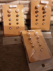 white metal earrings #1