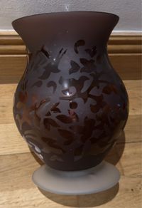 Large Frosted Glass Amethyst vase