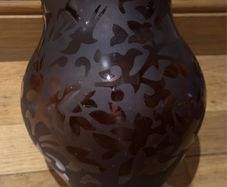 Large Frosted Glass Amethyst vase