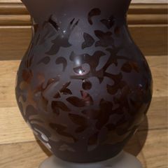 Large Frosted Glass Amethyst vase