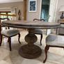 1.2m Round Rustic Oak Pedestal Dining Table Image 9