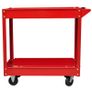 Set of 2 Workshop Tool Trolleys 100 kg Heavy-Duty Steel Garage Carts with 2 Shelves Image 5