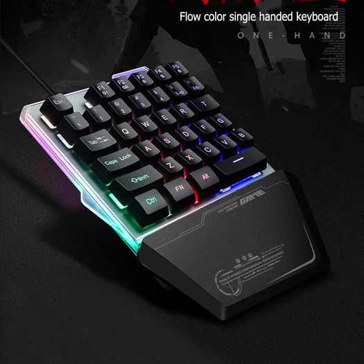 Gaming Keyboard RGB Backlit, 7KEYS 35 Keys Ergonomic Mini Keyboard with Wrist Rest, Half Keyboard for PC Gaming (Keypad)