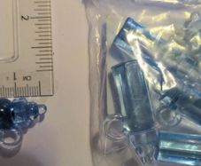 Blue plastic baby bottle charms - pack of 6