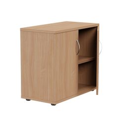 Lockable Bookcase H725mm - 1 + 3/4 Level (Desk High) - Beech