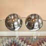 Pair of Vintage 90's Ikea Aluminium Nassjo Sphere Candle Holders Image 3