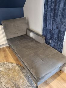 Grey Velvet Chaise