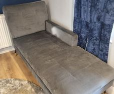 Grey Velvet Chaise