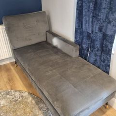 Grey Velvet Chaise