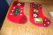 Christmas Appliqued Christmas Stockings x 2 for Sale