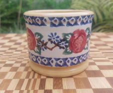 Beautiful Nicholas Mosse Small Straight-Sided Circular Pot/Bowl in the Popular but Discontinued "Kilfane Rose" Pattern, Circa 1996-2004