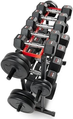 Health & Fitness Multi-Weight Storage Rack Stand for Dumbbells, Kettlebells, Olympic Weight Plates, Barbell and Medicine Ball, Heavy Duty Metal Strength Training Stand for Home Gym