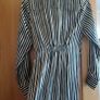 Mango striped shirt dress midi black/cream silky satin S 8 10 Image 4