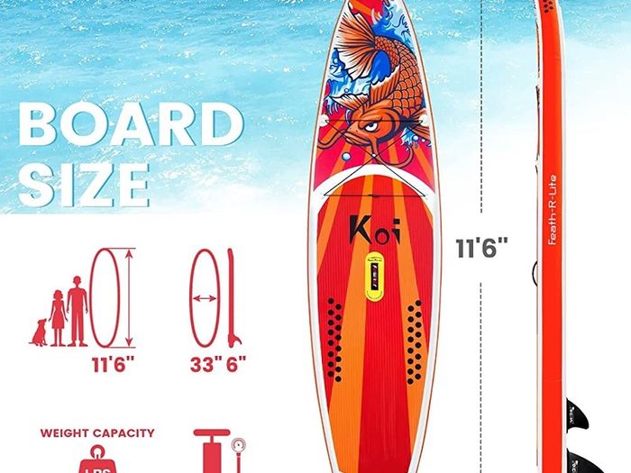 SUP Inflatable Stand Up Paddle Board 11'6"/11'/10'5" Ultra-Light with Inflatable Board,ISUP Accessories,Three Fins,Adjustable Paddle, Pump,Backpack, Leash,Waterproof Bag (FREE SHIPPING)