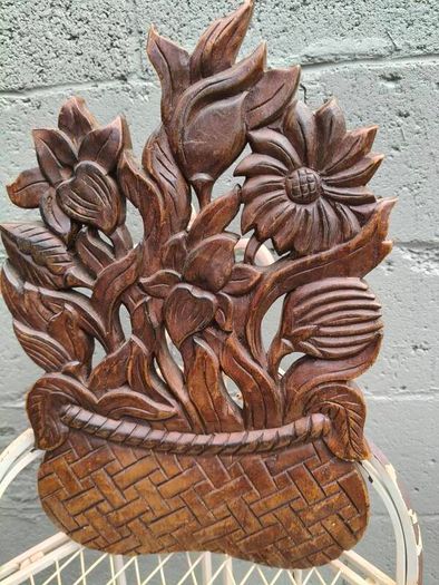 Decorative Wood Carved Wall Plaque