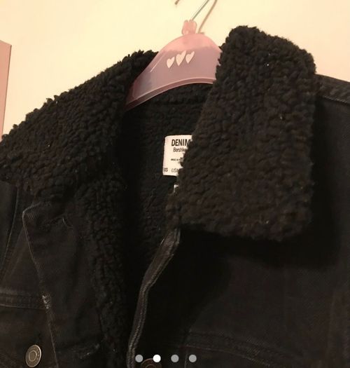 Bershka black denim oversized jacket