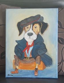 Humourous Dog painting reduced