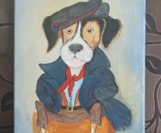 Humourous Dog painting reduced