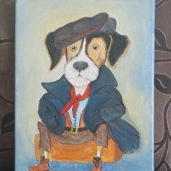 Humourous Dog painting reduced