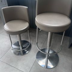 Faux leather, height adjustable kitchen stools