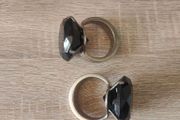 Romantic Props Decoration Two Large Black Diamonds rings