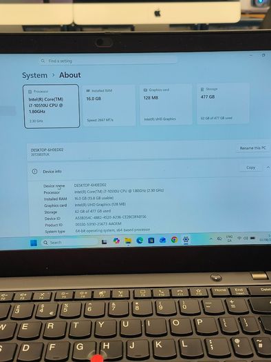Lenovo Thinkpad X13 G1 13.3" Intel Core i7-10510 (i7 10th Gen) , 16GB, 500GB SSD, Windoews 11 Pro Full HD (Has Sim Card)
