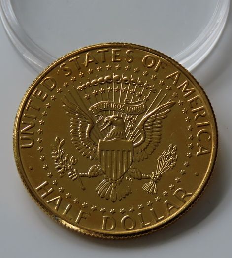 JFK Kennedy Half dollar 2017 D 24 Karat Gold plated