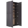 Shoe Cabinet High Gloss Grey 80x39x178 cm Chipboard Image 10