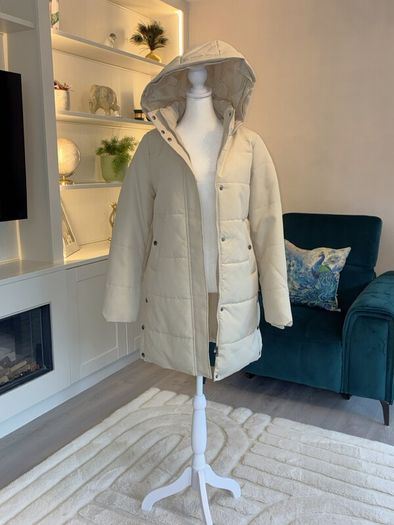Ladies Oatmeal Hooded Coat from Vero Moda, Size Xs UK 6-8 / EU 34-36