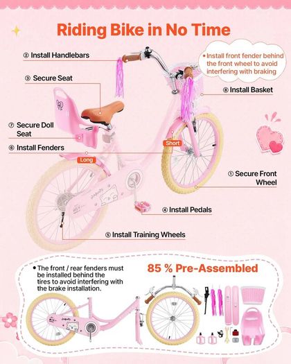 20 in Children Bicycle Ages 7-13, Adjustable Seat High-Carbon Steel Frame