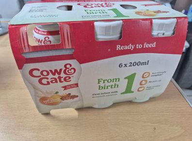 Cow & Gate 1 First Infant Baby Milk Formula Liquid Multipack Ready to Feed from Birth